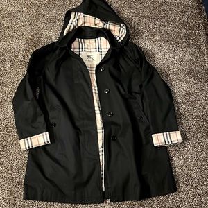 Burberry Black Trench Coat with Plaid Lining
